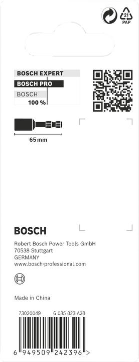 Valeurs nutritives et ingrédients Bosch Professional Zubehör PRO Nutsetter Impact, 1/4" x 65 mm, 2 9/16" x 65 mm, 2 pcs. (1/4")