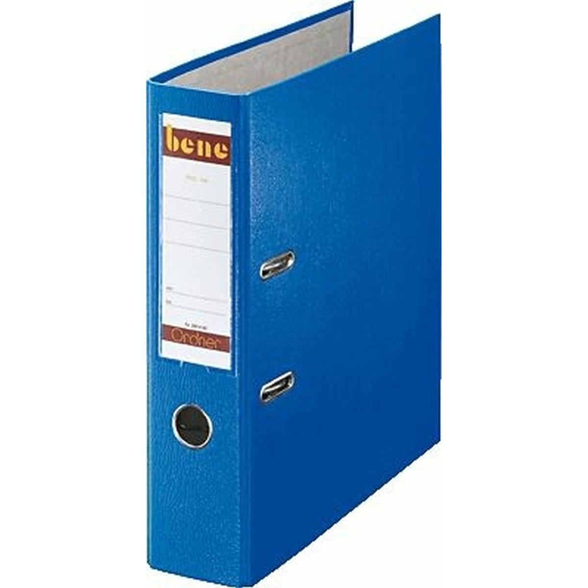 Leitz, Ordner, Bene 291400BL. Material: Partikelbord, Karton, Papier, Kunststoff, Produktfarbe: Blau, Format: A4. B (A4,...