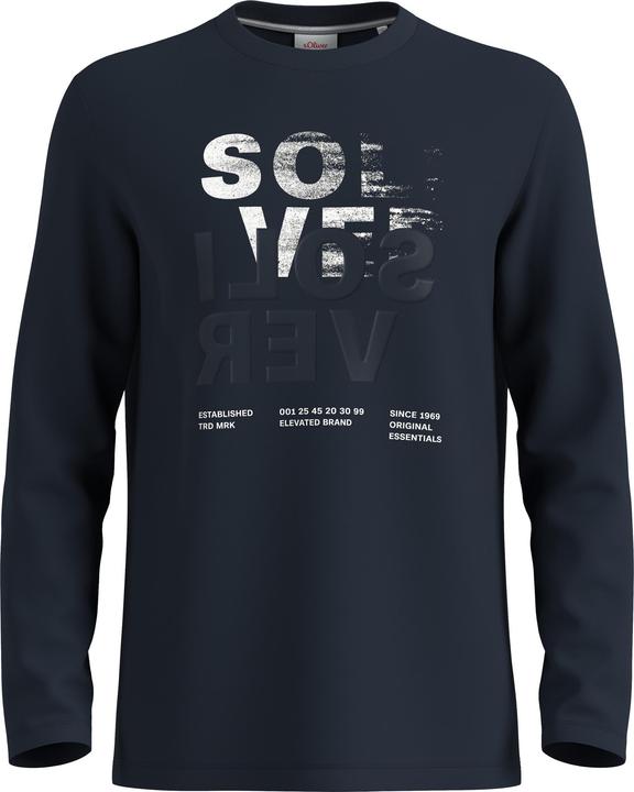 Produktbild s.Oliver T-Shirt Longsleeve mit gummiertem Label-Print (S)