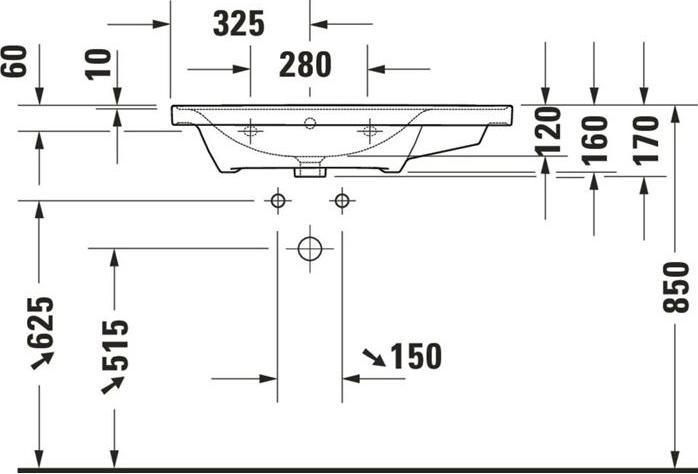 Image du produit Duravit Lavabo pour meuble D-NEO 800x480mm Be li m ÜL m HLB o HL blanc (480 mm, 800 mm)