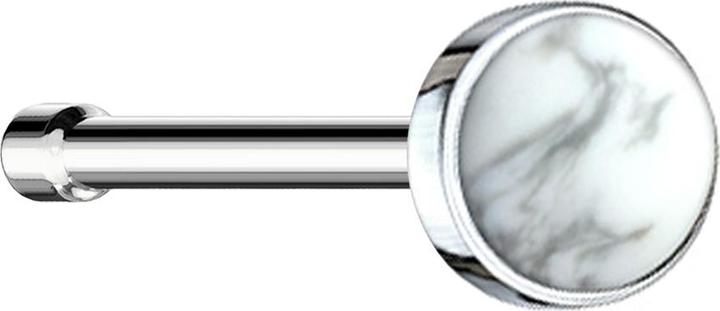 Immagine prodotto Star Piercing Nasenstecker gerade silber mit Howlith Stein (senza ottone, Mnerale, Acciaio chirurgico 316L)