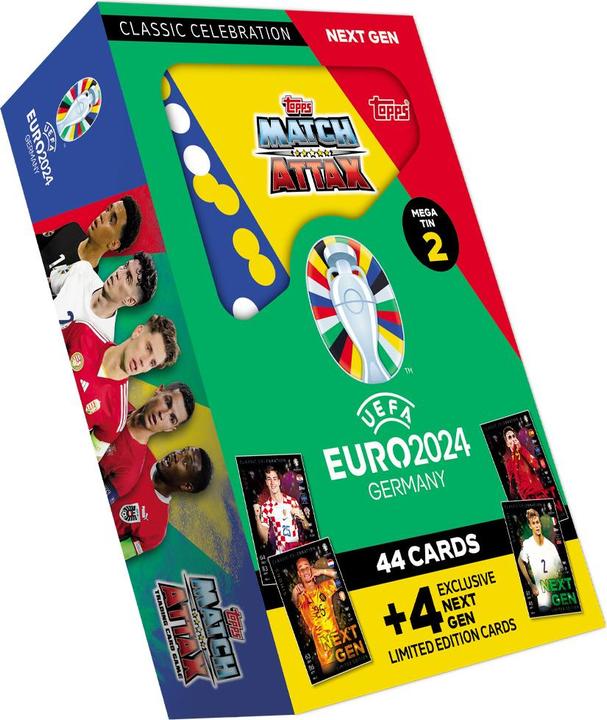 Produktbild Topps Euro 2024 Mega Tin (Deutsch, Englisch, Französisch, Italienisch, Schweizerdeutsch, Booster Pack)
