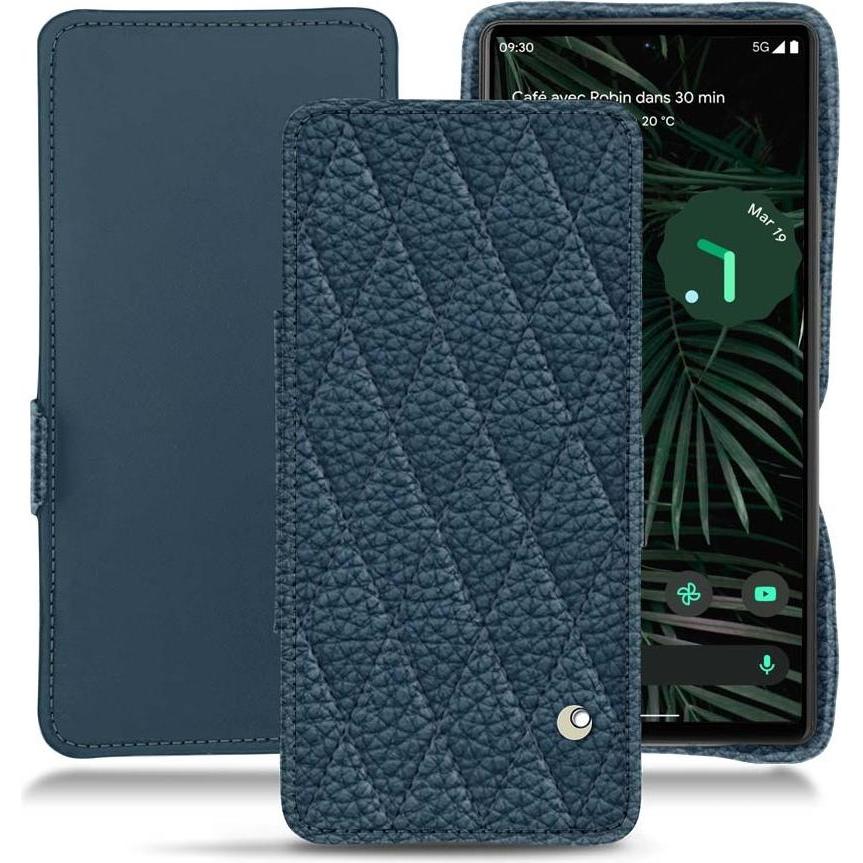 Thumbnail - Noreve Lederschutzhülle horizontal (Google Pixel 6 Pro), Smartphone Hülle, Blau