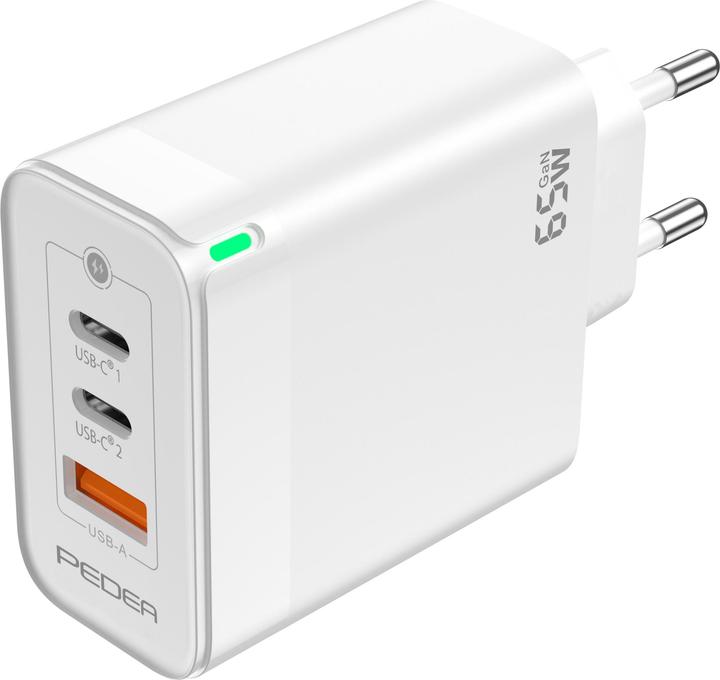 Pedea Schnellladegerät „Triple“ 65W GaN USB-C (PD) USB-A, weiss (65 W)