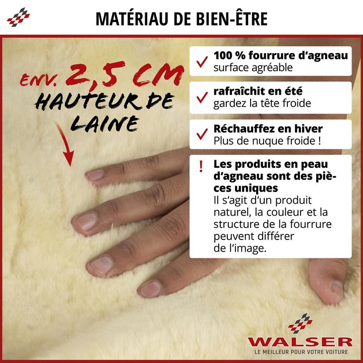 Valeurs nutritives et ingrédients Walser Appuie-nuque Mila en peau d'agneau noir