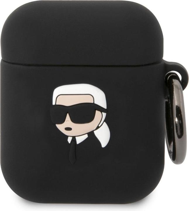 Image du produit Karl Lagerfeld KLA2RUNIKK AirPods 1/2 cover black/black Silicone Karl Head 3D (Couvercle de l'étui de chargement)