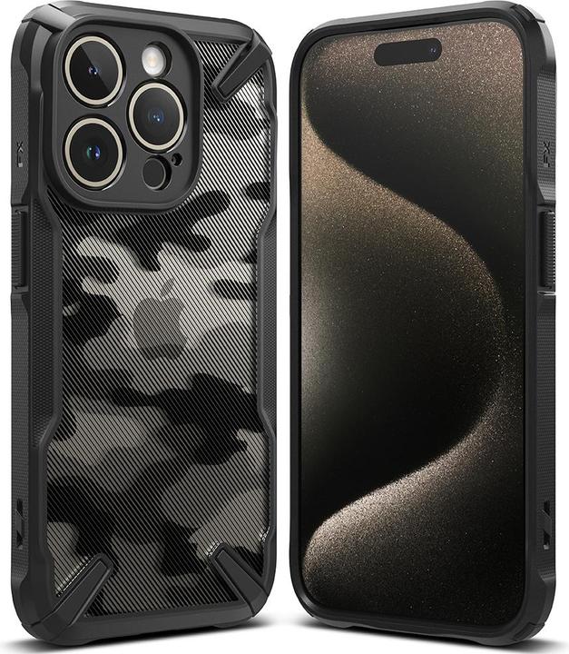 Actual product image Ringke Case for iPhone 15 Pro FUSION X DESIGN CAMO BLACK (Apple iPhone 15 Pro)