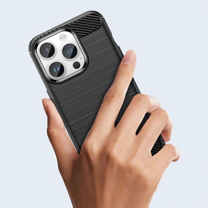 Produktbild Hurtel Carbon Case for iPhone 14 Pro Max flexible gel back cover blue (Apple iPhone 14 Pro Max)