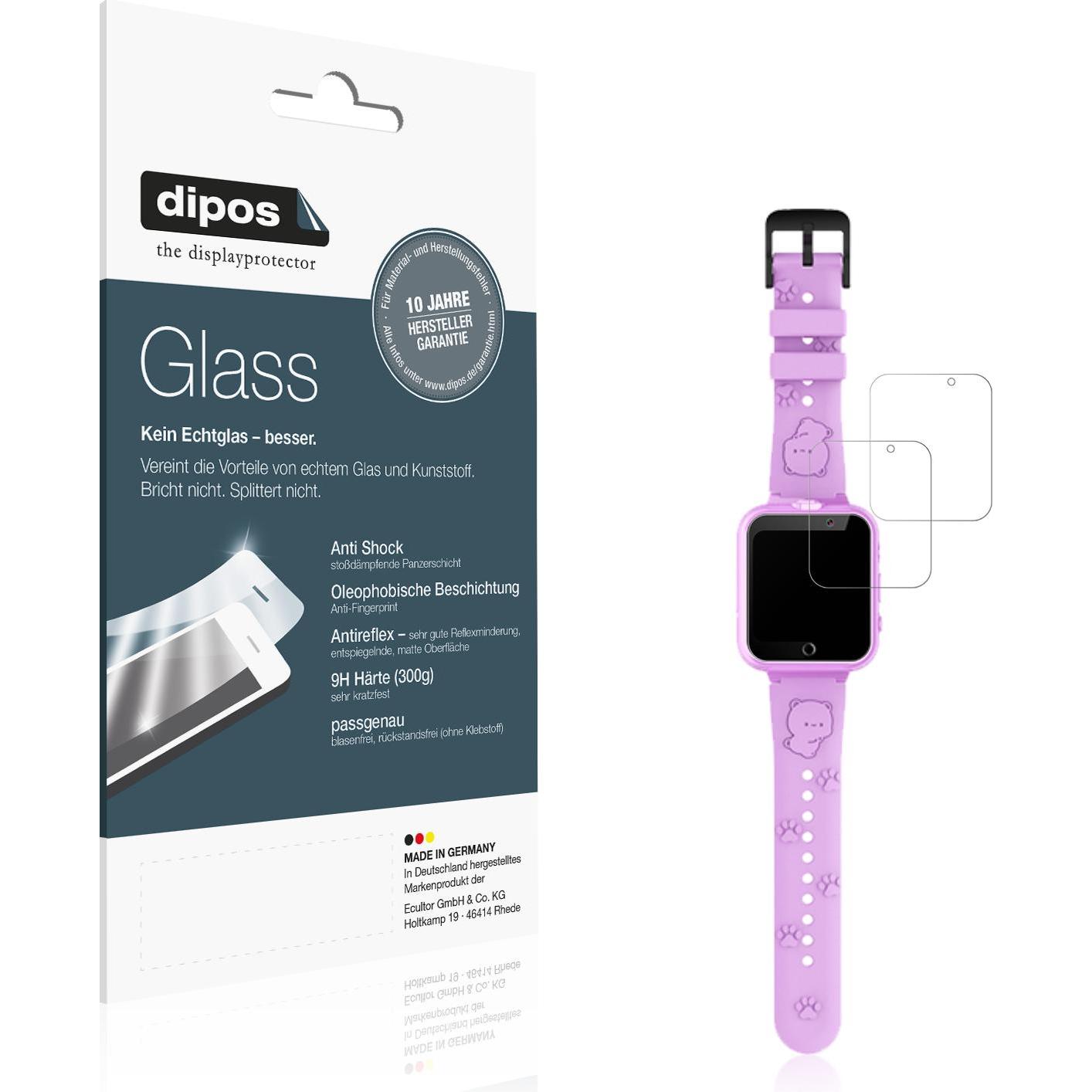 Dipos Anti-Shock Displayschutz Matt 9H, Smartwatch Schutzfolie, Transparent