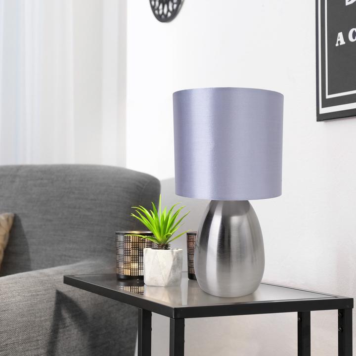 Produktbild Näve Tischleuchte Aurum H: 33 cm stahl-blank grau (E14)