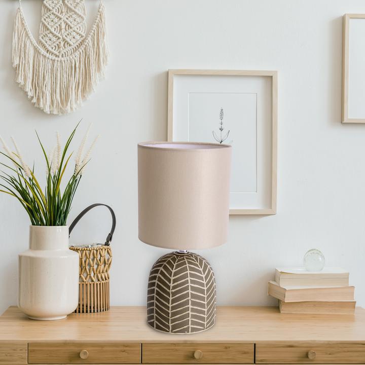 Image du produit Näve Lampe de table en céramique Folio H : env. 27,5 cm brun (E14)