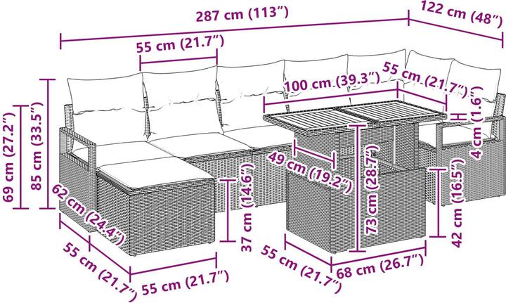 Produktbild vidaXL Garten Essgruppe