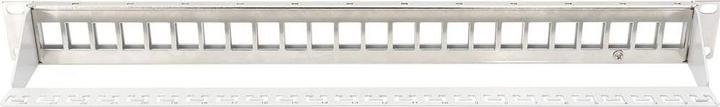 Produktbild Digitus Modular Patch Panel geschirmt 24-port Blank 1HE Rack Mount Farbe Grau transp. Beschriftungsfeld