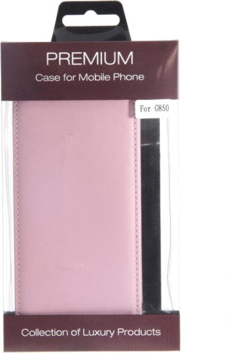 Actual product image OEM Slim Leather Flip Case for G850 Galaxy Alpha pink (Samsung Galaxy Alpha)