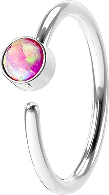 Immagine prodotto Star Piercing Anello Micro Piercing in argento con Opale rosa (senza ottone, Acciaio chirurgico 316L)