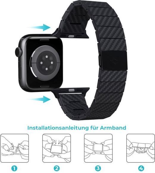 Immagine prodotto Pitaka Bracciale moderno con maglie in fibra di carbonio 38-40 mm (38 mm, 40 mm, Fibra di carbonio)
