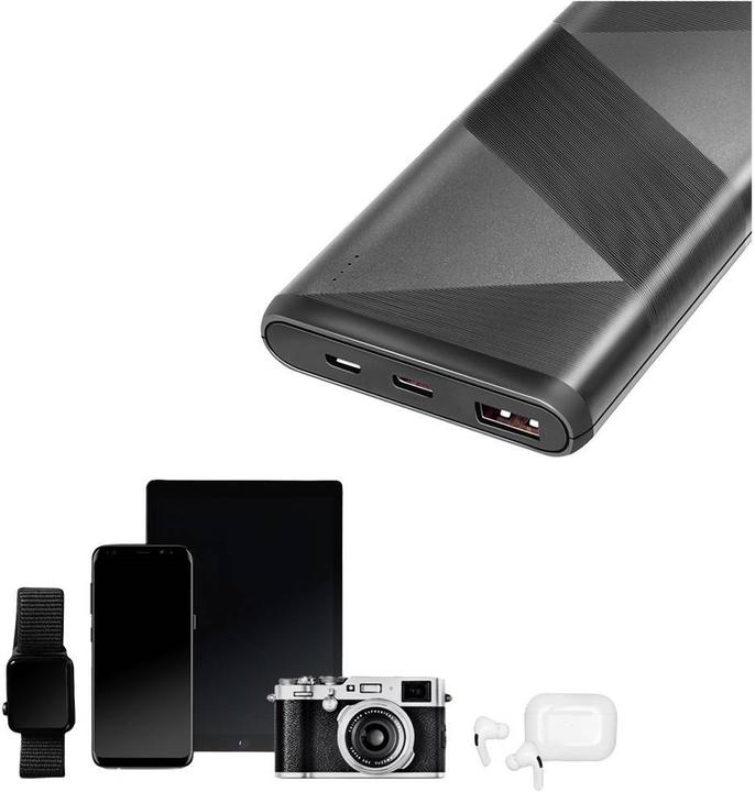 Actual product image LogiLink Mobile auxiliary battery, 10,000 mAh, 2x USB, black Portable auxiliary battery for smartphones & (10000 mAh, 18 W, 37 Wh)