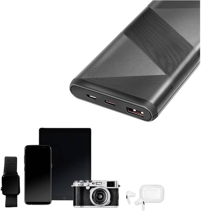 Produktbild LogiLink Mobiler Zusatzakku, 10.000 mAh, 2x USB, schwarz tragbarer Zusatzakku für Smartphones & Tablet-PCs (10000 mAh, 18 W, 37 Wh)