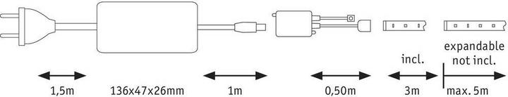 Actual product image Paulmann LED Strip Base Set (Neutral White, Daylight, Warm white, 300 cm, Indoor)