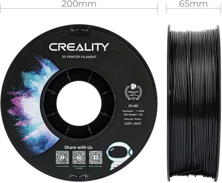 Produktbild Creality Filament ABS (ABS, 1.75 mm, 1000 g, Schwarz)