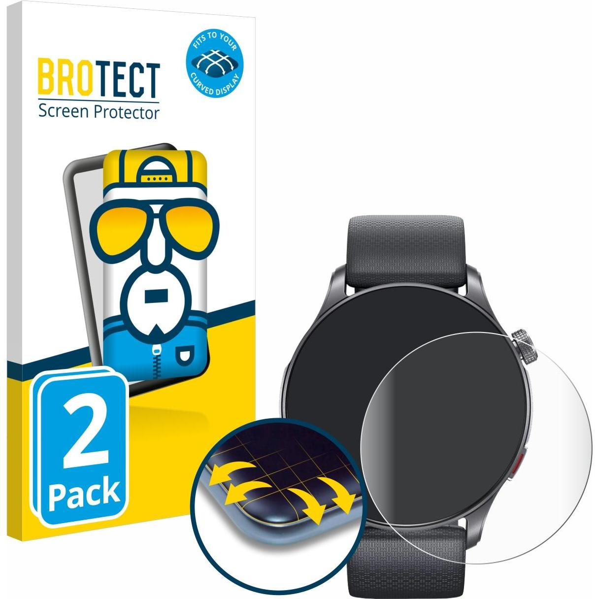 BROTECT Fullscreen Schutzfolie Displayschutz Folie Klar Transparent, Smartwatch Schutzfolie, Transparent