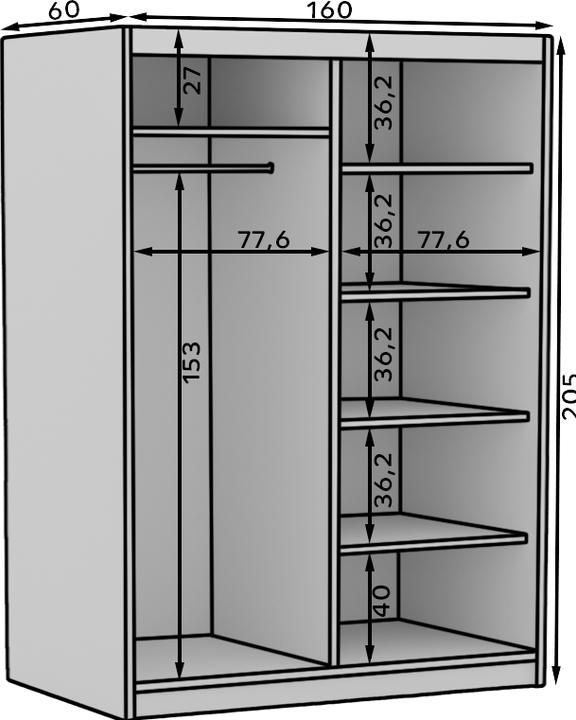 Produktbild ADRK Furniture Delia (160 x 60 x 205 cm)