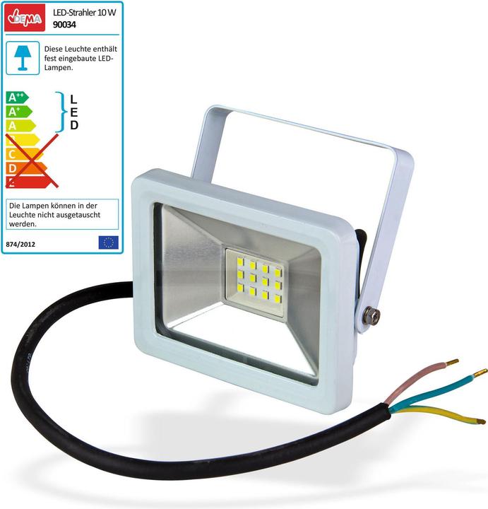 Actual product image Dema Façade lighting LED spotlight floodlight 10W white (800 lm)