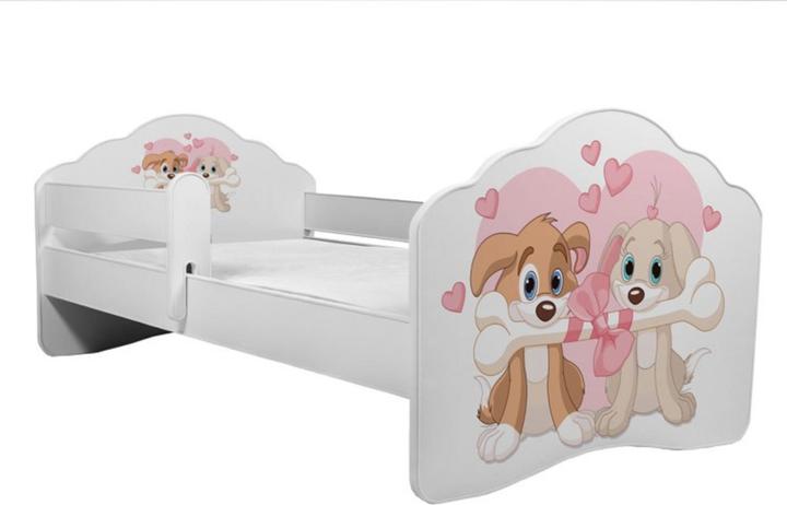 ADRK Furniture Bed with mattress and railing CASIMO TWO DOGS 160x80 (160 x 80 cm)