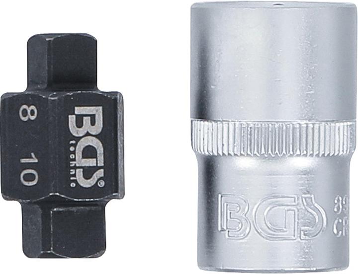 Actual product image BGS Oil Drain Plug Socket 4-pt. 8 mm / 10 mm