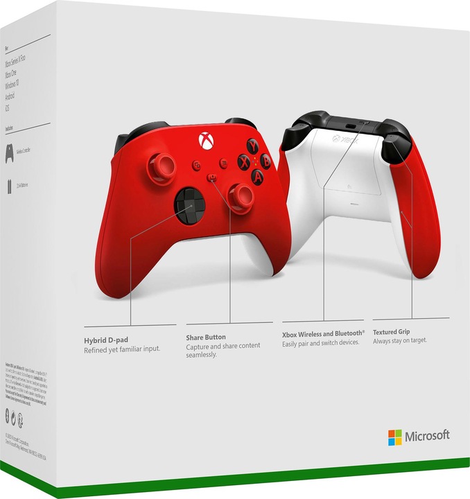 Immagine prodotto Microsoft Xbox Wireless Controller - Pulse Red (Xbox One S, Xbox Serie S, PC, Xbox One X, Xbox Series X)