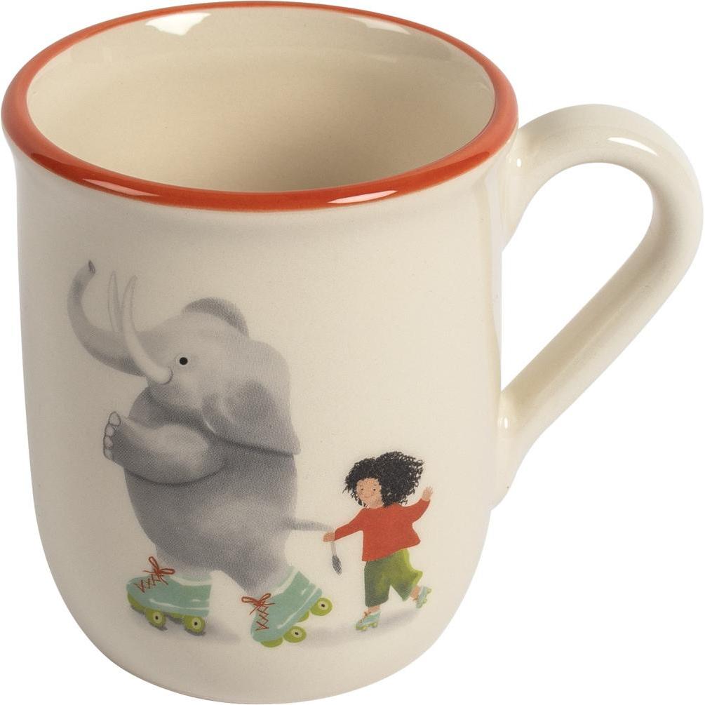Kuhn Rikon, Kindergeschirr + Kinderbesteck, Kindertasse Elefant mit Kind 2.5 dl