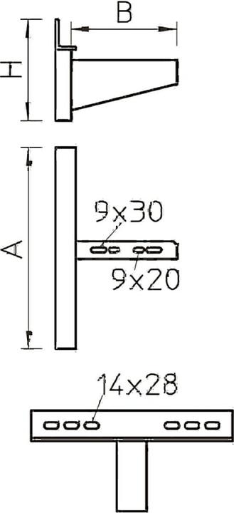 Produktbild OBO Bettermann Wand- und Klemmausleger AWSS 31 FT B310mm