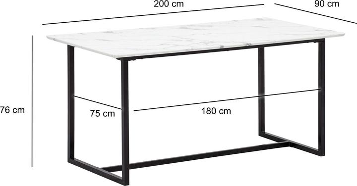 Actual product image FineBuy Dining room table Marble look white Dining table Kitchen table Dining room table