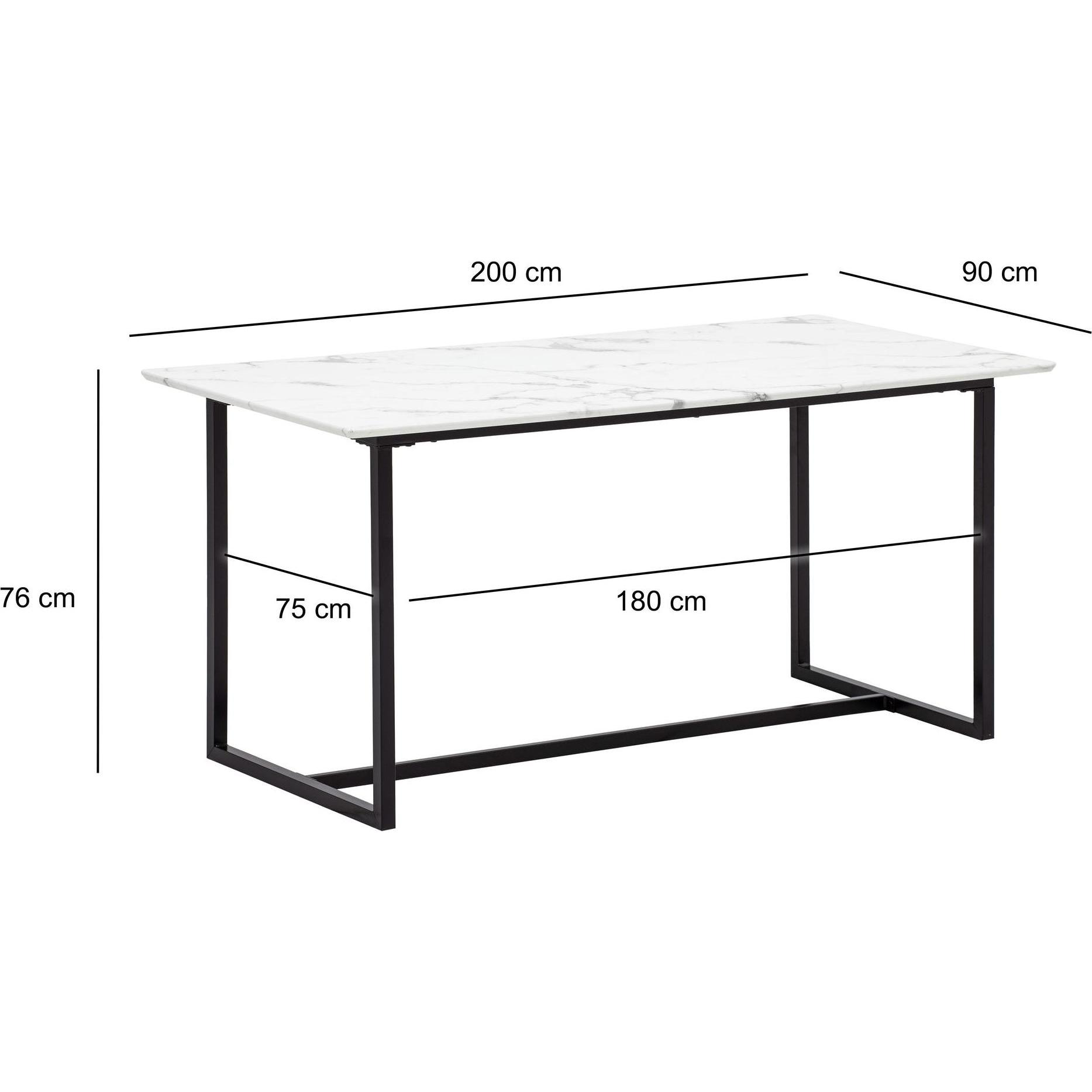 Thumbnail - FineBuy, Esstisch, Esszimmertisch Marmor Optik Weiss Esstisch Küchentisch Tisch Esszimmer