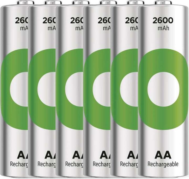 Productafbeelding GP Batteries GP Nab??jec?? bat. ReCyko 2600 AA (HR6) - 6ks (6 Pcs., AA, 2600 mAh)