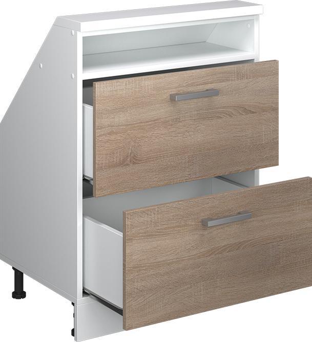 Produktbild Vichy Dachschrägenschrank Rion, Sonoma/Weiss/Weiss, mit 2 Schubladen (46 x 46 x 81.60 cm)