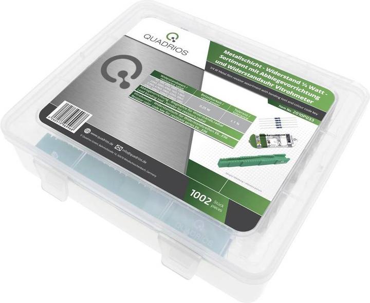Quadrios Metallschicht-Widerstand Sortiment 1/4W, ±1% mit Zubehör, 1002 tlg