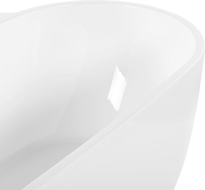 Actual product image Beliani Bathtub freestanding white with tap oval 170 x 80 cm ROTSO (286 l, 170 cm, 80 cm)