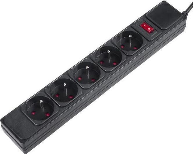 Actual product image Maclean Multiprise 5 prises MCE219 + Interrupteur 1,50m (Noir)