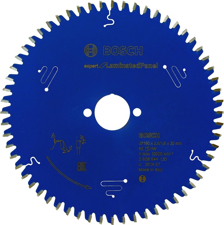 Bosch Professional Zubehör Circular saw blade Expert for Laminated Panel, 190 x 30 x 2.6 mm, 60