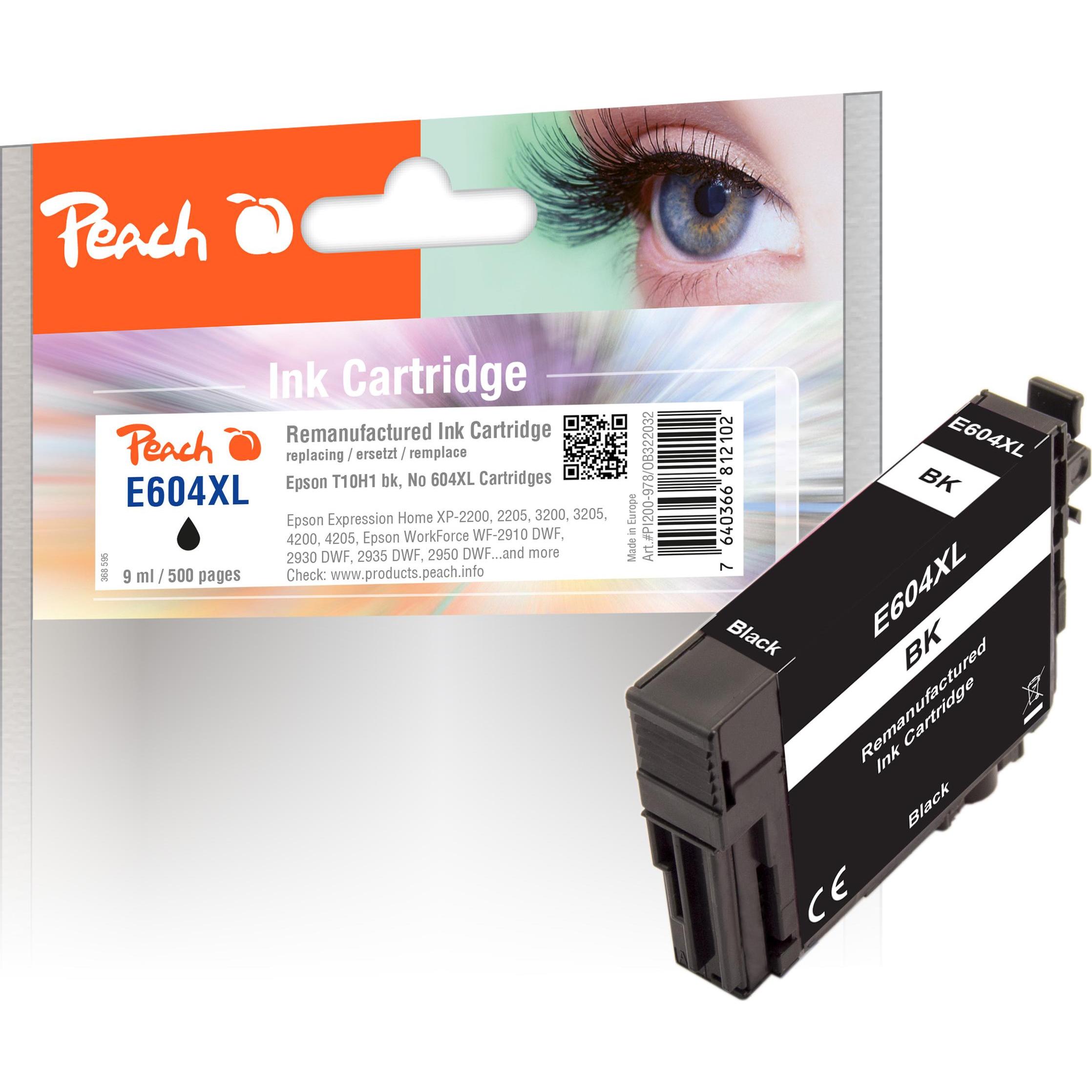 Peach, Druckerpatrone, Epson Patrone T10H1, No 604XL black remanufactured (BK)