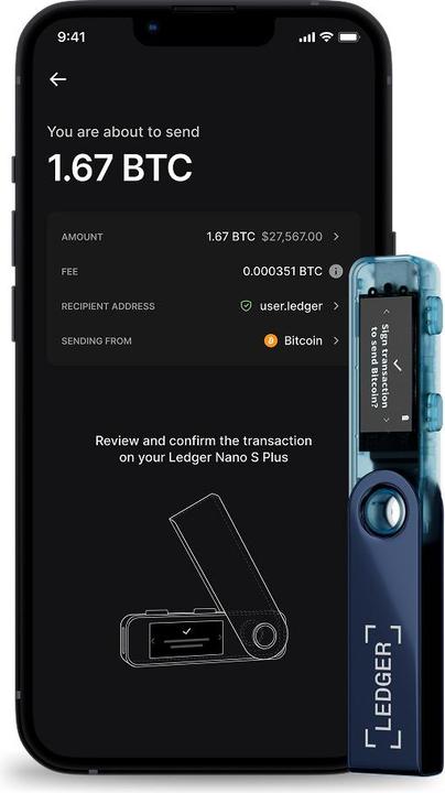 Productafbeelding Ledger Nano S Plus - Neptune Blue (Bitcoin, Ethereum Klassiek)