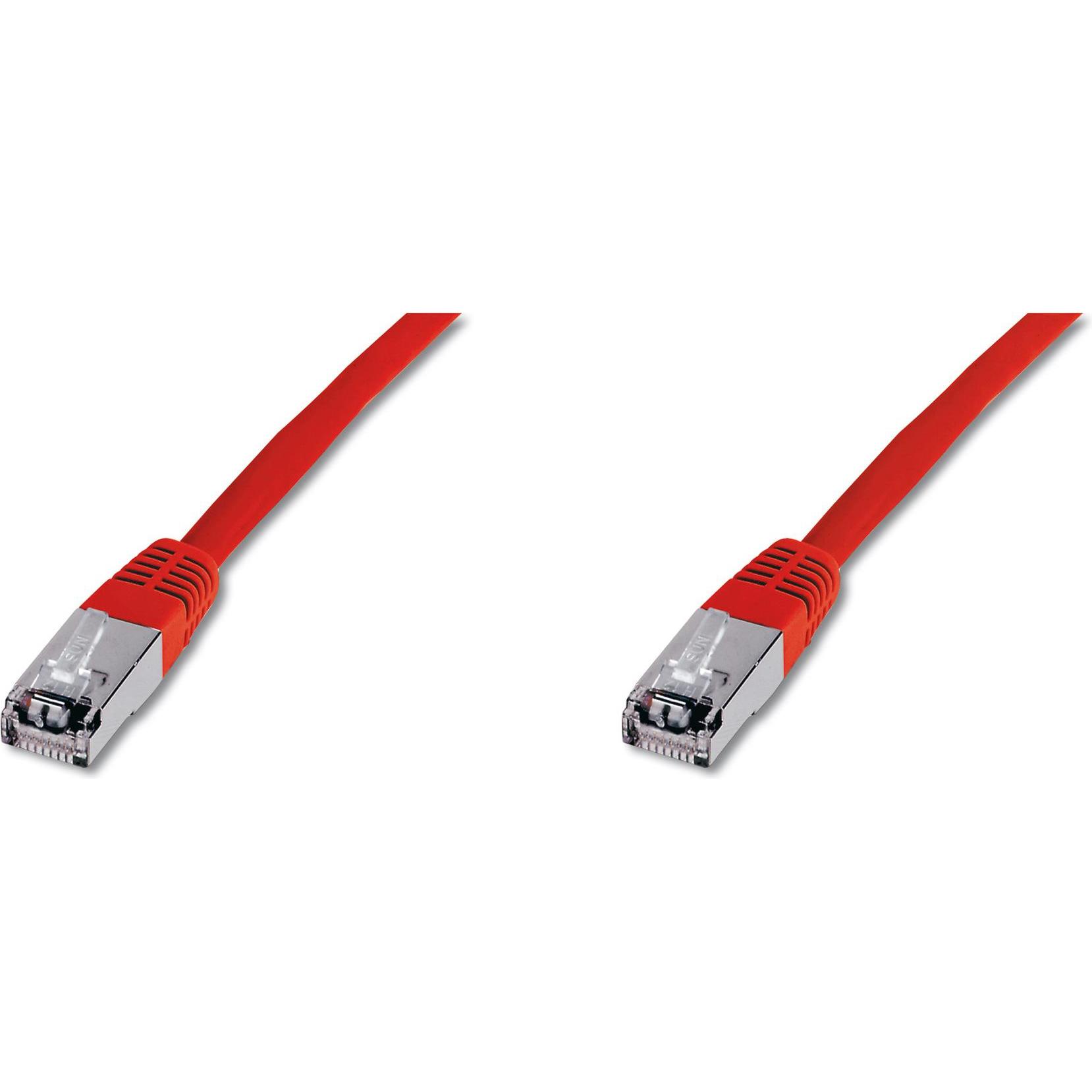 Thumbnail - Digitus CAT 5e SF-UTP Patchkabel Cu PVC AWG 26/7 Länge 10 m Farbe Rot (SF/UTP, CAT5e, 10 m), Netzwerkkabel