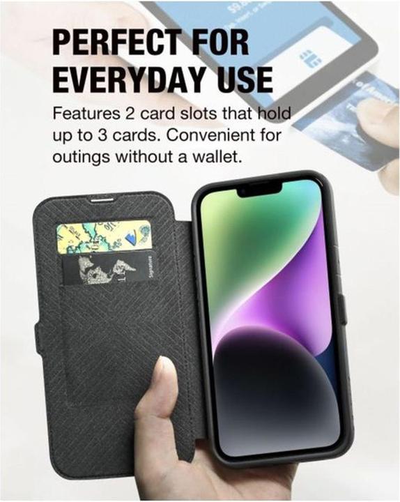 Actual product image X-Doria Raptic Urban Folio Case for iPhone 14 Plus Black Flip Cover (Apple iPhone 14 Plus)
