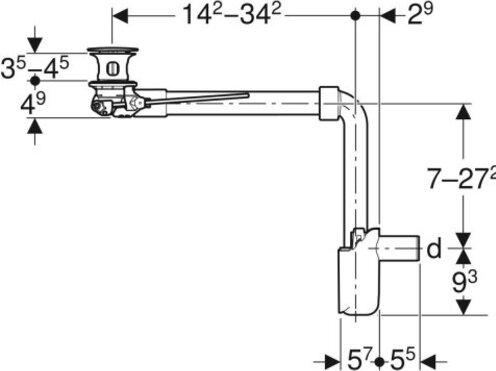 Produktbild Geberit Waschbeckenablauf/Raumsparsiphon für eine Standarmatur (Siphon-Montagematerial)