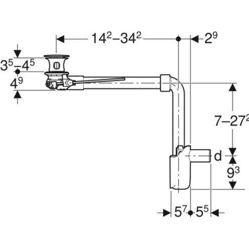 Thumbnail - Geberit, Siphon, Waschbeckenablauf/Raumsparsiphon für eine Standarmatur (Siphon-Montagematerial)