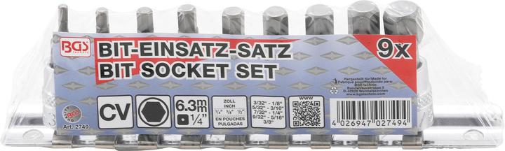 Produktbild BGS Bit-Einsatz-Satz (9/32", 3/32, 3/8", 5/16", 1/8, 1/4", 1/2")