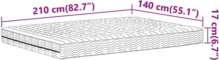 Image du produit vidaXL Schaumstoffmatratze 140 x 210 cm Härtegrad H2 H3 (140 x 210 cm, Noyau de mousse)