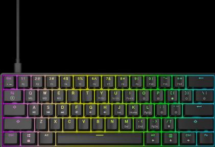 Productafbeelding HK Gaming GK61 US zwart/blauw (NL, Bedraad)