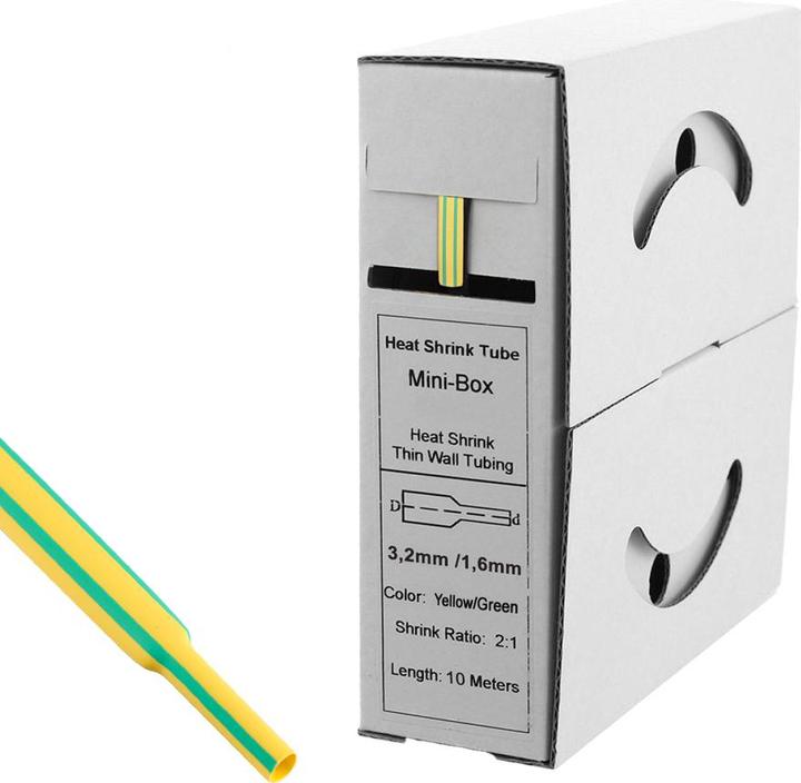 Immagine prodotto Offgridtec Tubo termorestringente da 10 m 3,2 mm>1,6 mm verde/giallo (10x)